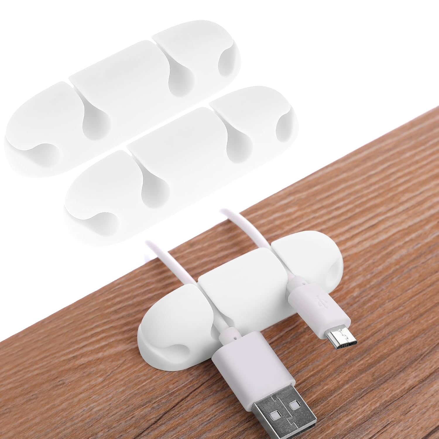 WLLHYF Cable Clips 3PCS Cord Wire Organizer Cable Management Holders 4 Hole Silicone Cable Harness USB Charging Accessory Cable Holder for Office and Home Desk (Pink)
