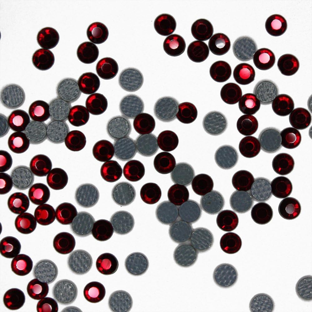 SS10 (3mm) Crystal Hot Fix Rhinestones 10 Gross (1,440 Stones/pkg) Genuine Korean Hotfix Stones - Siam (Dk Red)