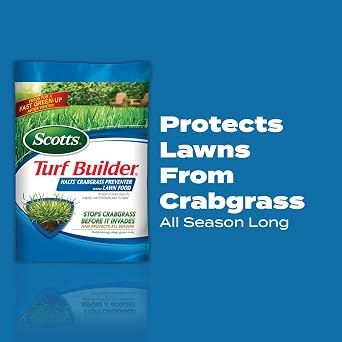 Scotts Turf Builder Halts Crabgrass Preventer with Lawn Food, 5,000 sq. ft. | Pre-Emergent Weed Killer, Lawn Fertilizer, Covers 5,000 sq. ft.
