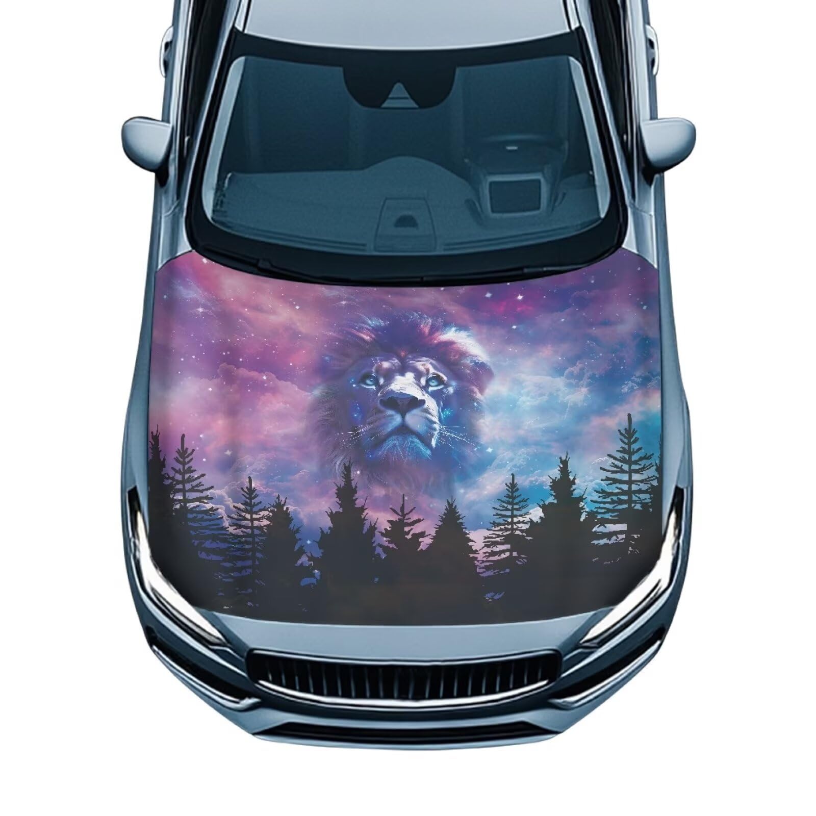 Forest Lion Car Hood Cover All Weather Protection Automotive Exterior Accessories Universal Fit Hood Covers for Cars, Trucks, SUV, or Van Full Coverage with Elastic Band