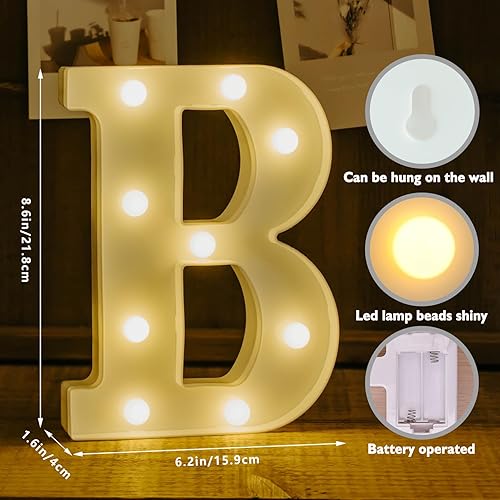 Miniatura 2 de Letras iluminadas, letras LED, 26 alfabetos, letras iluminadas decorativas, a pilas, para fiestas, bares, luz de noche, decoración del hogar (letra