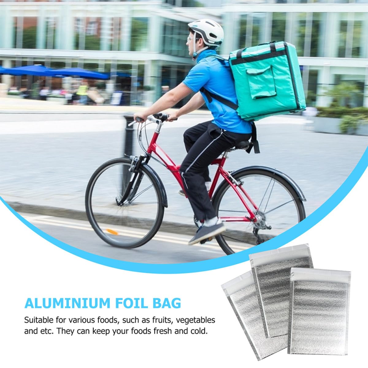 GALPADA Lot de 100 Paquet Isothermes Épais en Aluminium 15x22 4 Cm, Pochettes Thermiques Isolantes Pratiques pour Aliments Frais Et Chauds, Paquet Alimentaire Portable pour Usage Ménager Et Extérieur