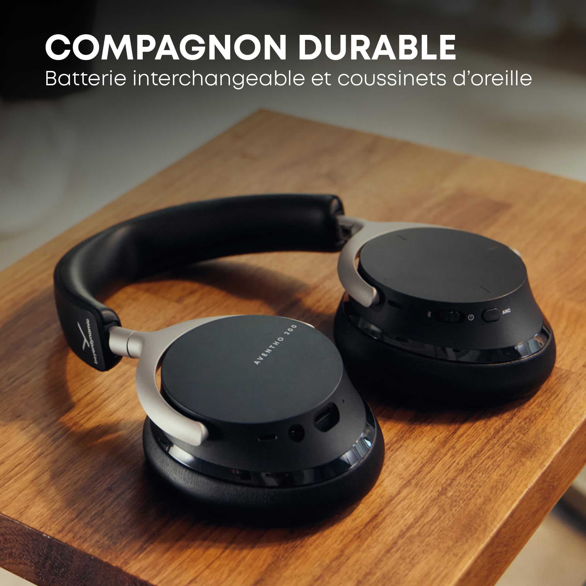 beyerdynamic AVENTHO 200 Casque sans Fil avec réduction du Bruit - 60 Heures d'autonomie, Coussinets d'oreille remplaçables, Couleur Noir - Nouvelle Mise à Jour Disponible Via l'application