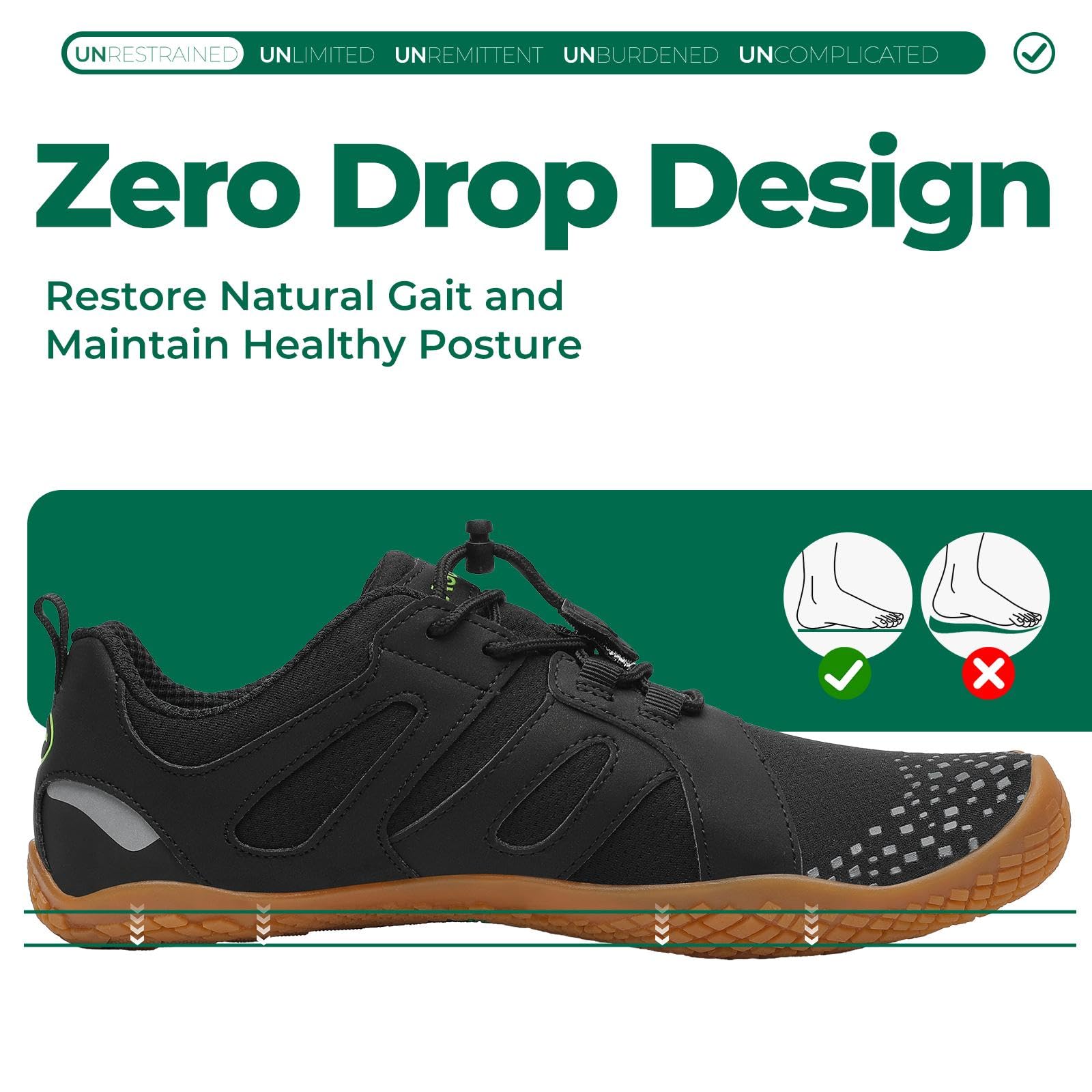 SAGUARO Scarpe da Trail Running Barefoot Uomo Donna Scarpe a Piedi Nudi Minimaliste per Palestra Trekking,GR.36-48