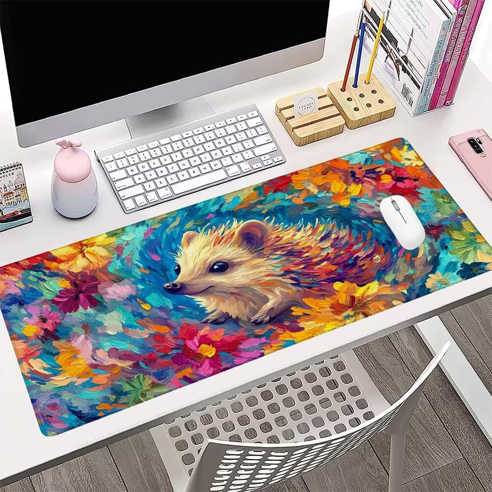 Kolorowa podkładka pod mysz XXL akcesoria do gier podkładka na biurko duża podkładka pod mysz i klawiaturę kręcone akcesoria PC 1400 x 600 x 3 mm mata biurkowa, wodoodporna i antypoślizgowa gumowa