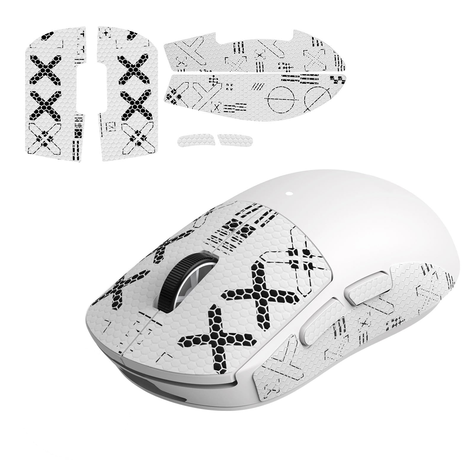 JINGDU Grip Tape Compatible with Logitech G Pro X Superlight Wireless, Anti-slip Sticker for Gaming Mouse, White