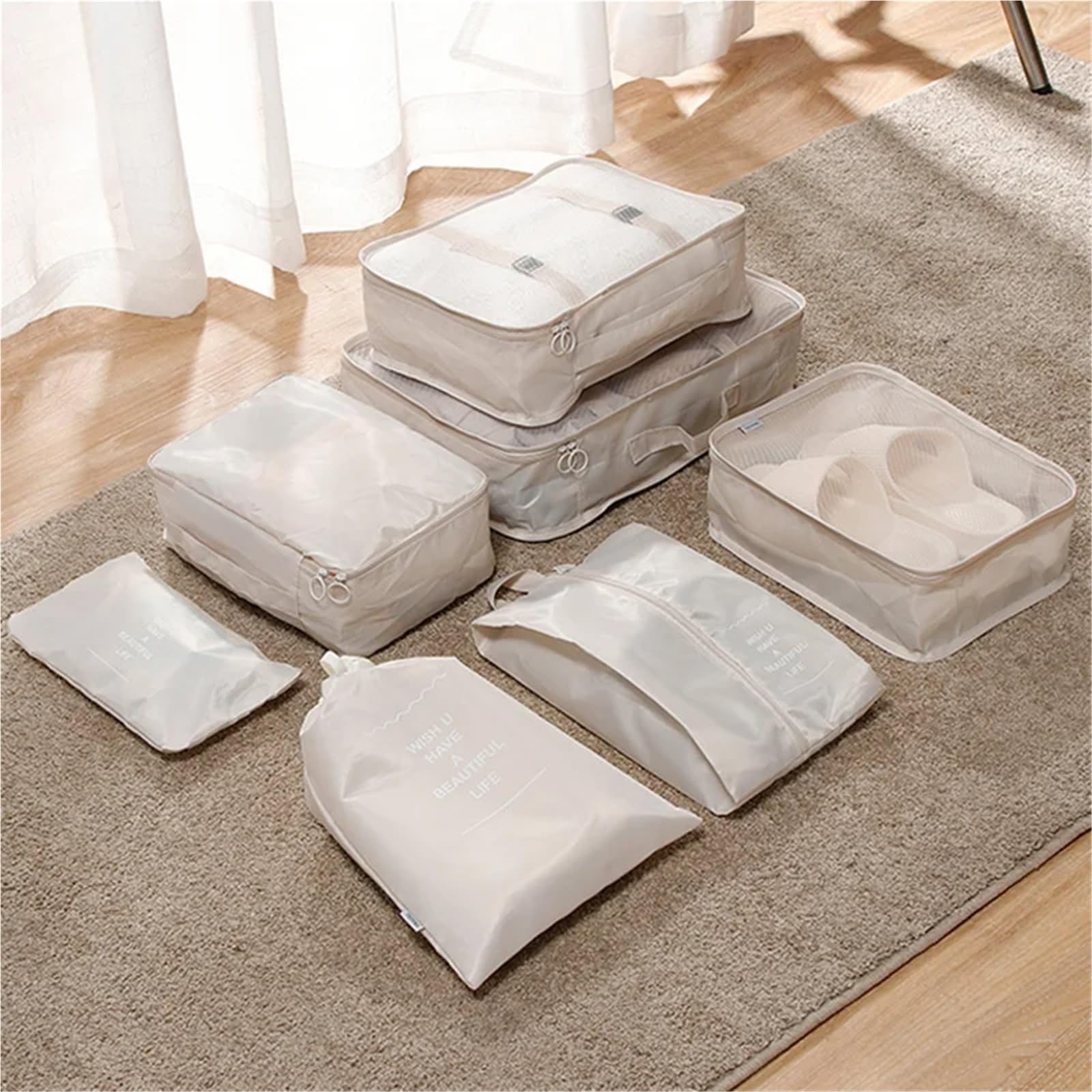 Set di cubi da viaggio per riporre oggetti, dormitori, per studenti, abbigliamento (B rosa)