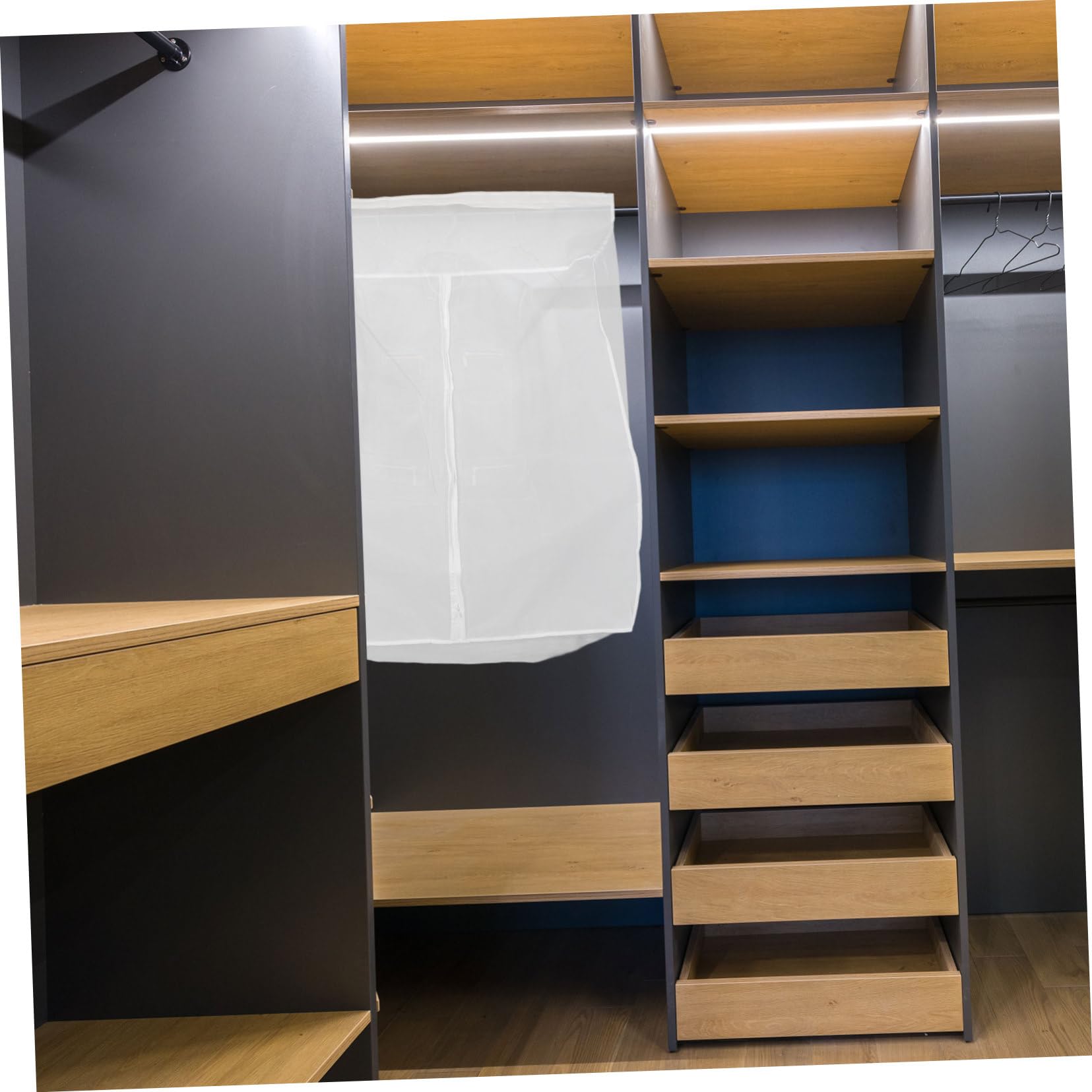 TOPBATHY Funda Protectora para Ropa de Peva Color Claro, Resistente al Polvo y Plegable, Adecuada para Colgar Abrigos y Prendas Armario del Hogar
