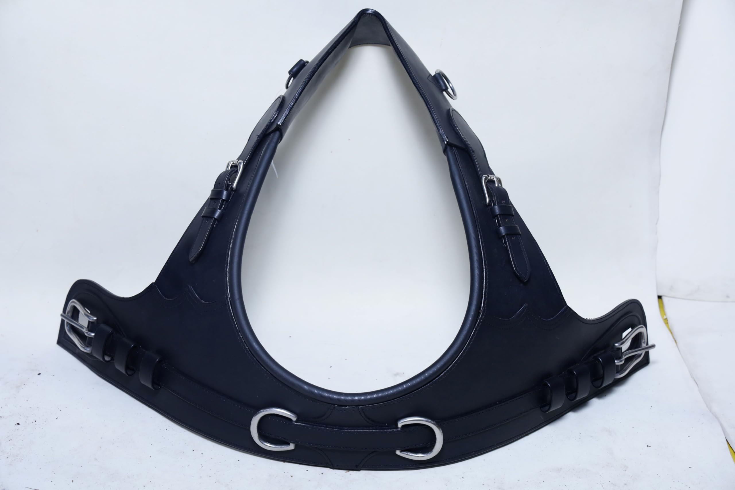Collar francés de cuero, ideal para conducción de caballos, arnés de carrito con rastros (Pony)