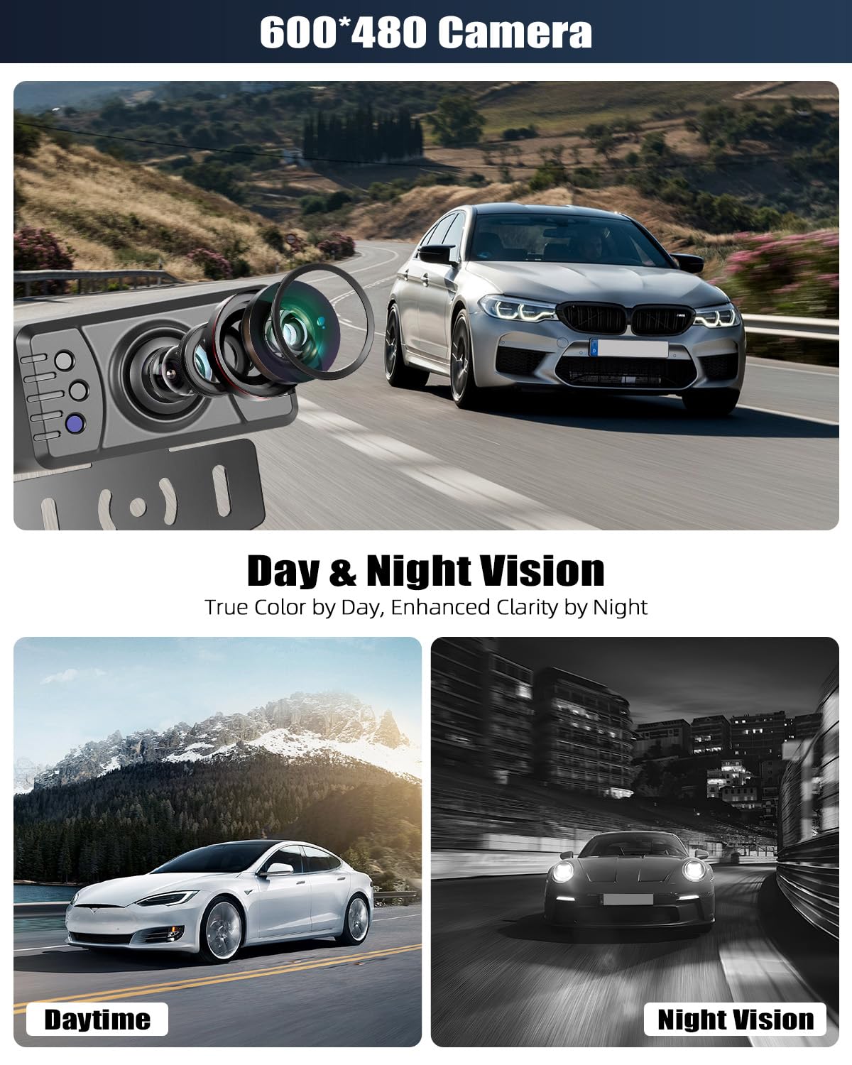 SIXWIN Caméra de Recul sans Fil pour Voiture | Écran 4.3" IPS | Transmission Numérique & IP68 | Lignes Guidage Réglables | Installation Facile Universelle (Voiture/Camion)