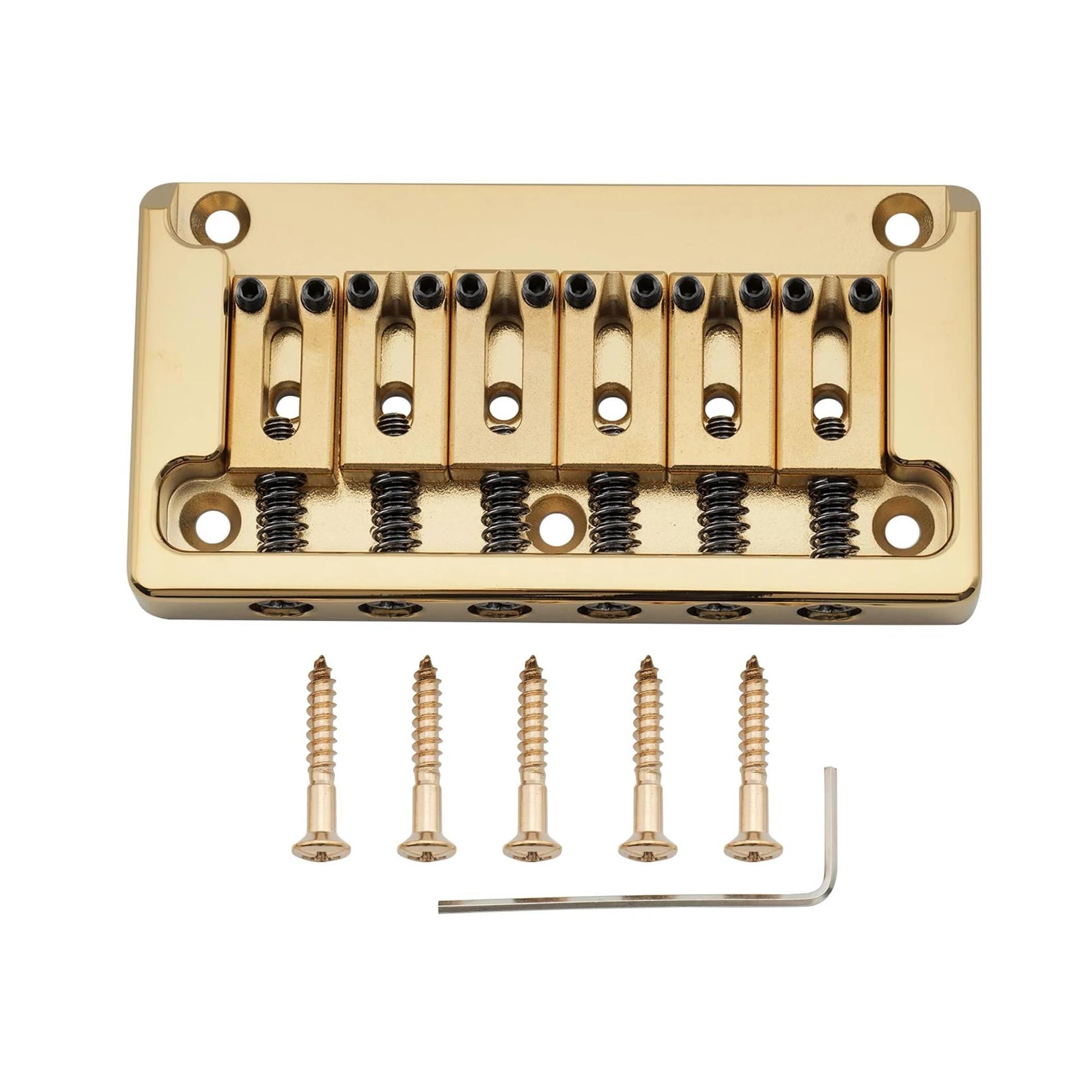 Puente De Cola Dura Sin Trémolo De Latón Macizo De 52.5mm Para Guitarras De 6 Cuerdas | Puente de guitarra(Gold)