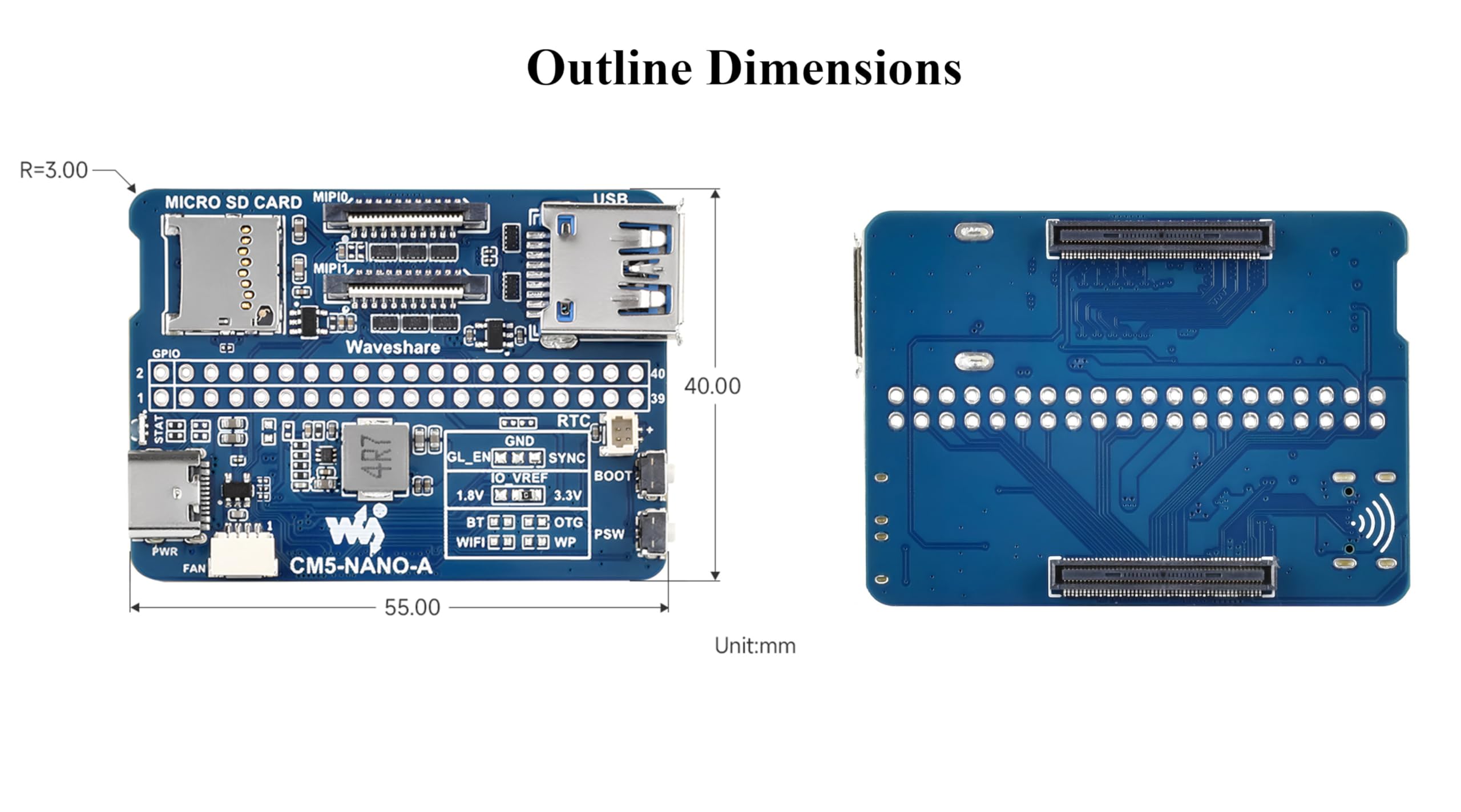 Nano Base Board For Raspberry Pi Compute Module 5 - Compact IO Board With USB 3.2, GPIO & MIPI Interfaces
