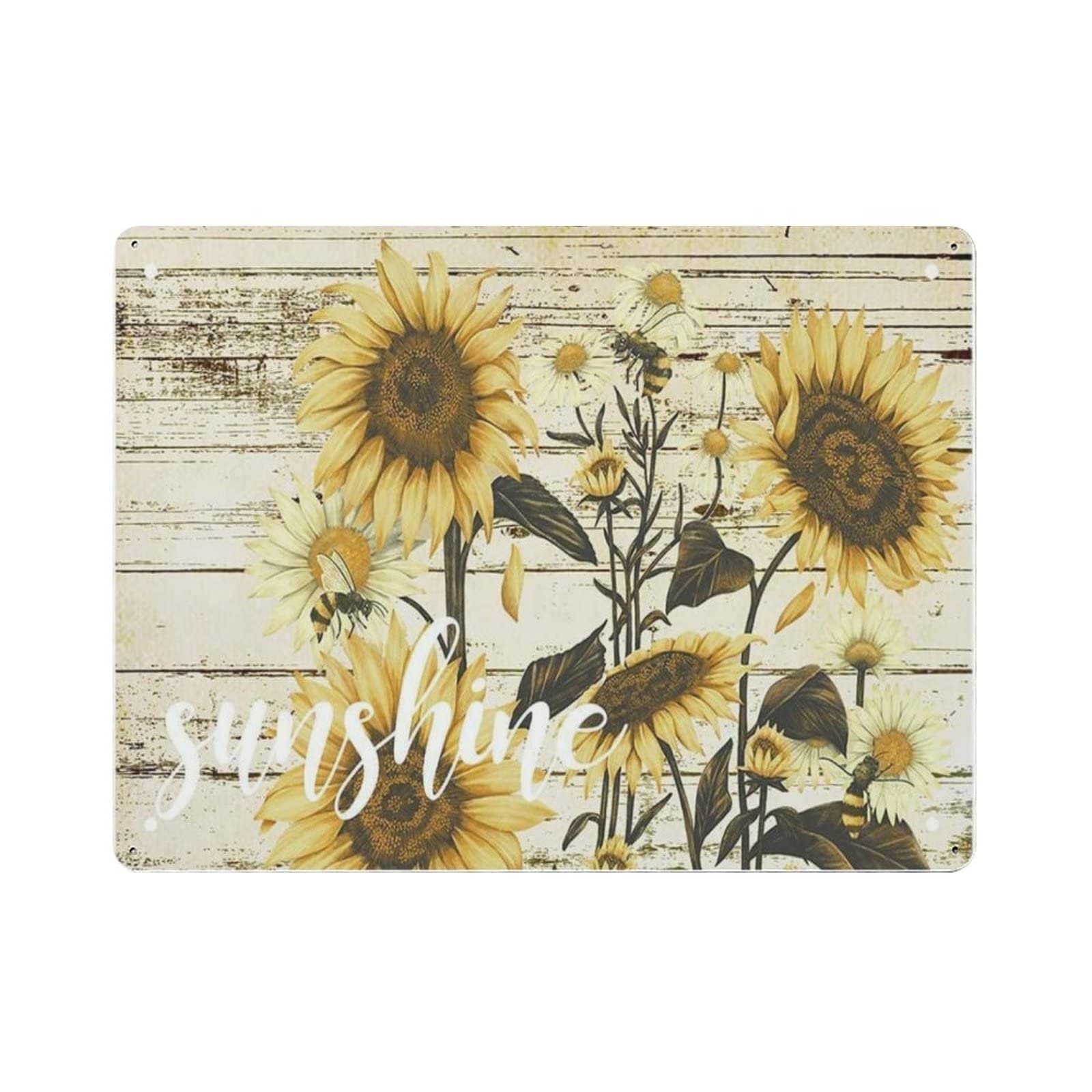 AOOEDM Sunflower Vintage Metal Tin Sign for Home Coffee Shop Office Wall Art Metal Poster Garage Decor Man Cave Sign Inspirational Quote Wall Decor