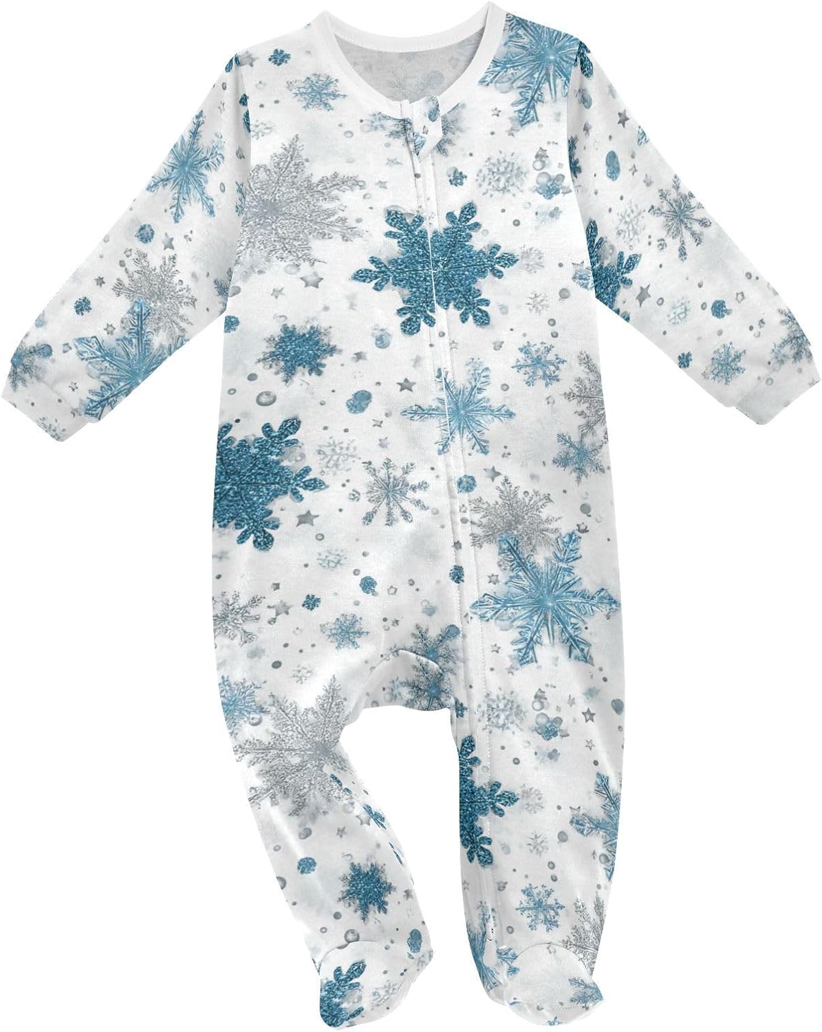 SHJI Baby One-Piece Footies Long Sleeve Rompers Pajamas Zip Front Pjs for Boys Girls kids