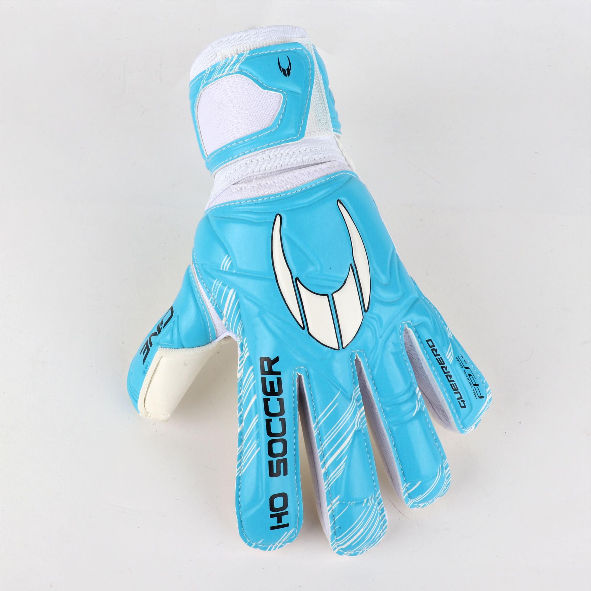 HO Soccer Guerrero One Protek FL Blue Team, Guantes Portero con Protección de Desdos Extraíbles, Unisex Niño, Azul/Blanco, 5,5