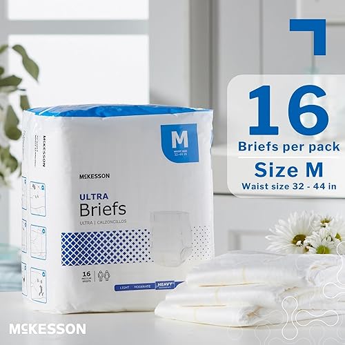 Miniatura 2 de McKesson Ultra Briefs, 96 unidades, talla M, 32-44 pulgadas, pañales para adultos para incontinencia, absorción intensa, unisex, desechables,