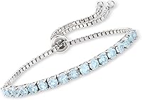 Vista 1 de Ross-Simons Pulsera Bolo de Topacio Azul Cielo de 5,00 qt t en Plata de Ley, Gema, Topacio