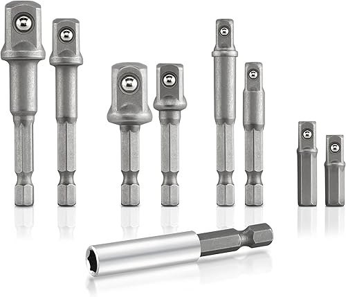 NEIKO 00257 Juego de brocas de extensión para adaptador de enchufe, incluye unidades de 1/4, 3/8 y 1/2 pulgadas, fabricadas con acero CrV, juego de