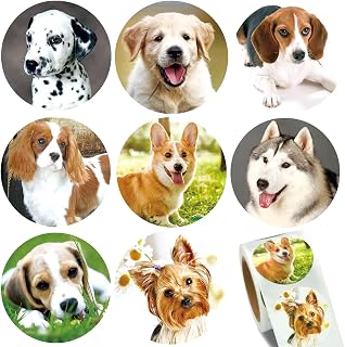 Hohamn 1.5" Dog Stickers for Kids Teachers, 500 Pcs Dog Puppy Stickers for Toddlers Birthday Party, School Reward, Giveaways