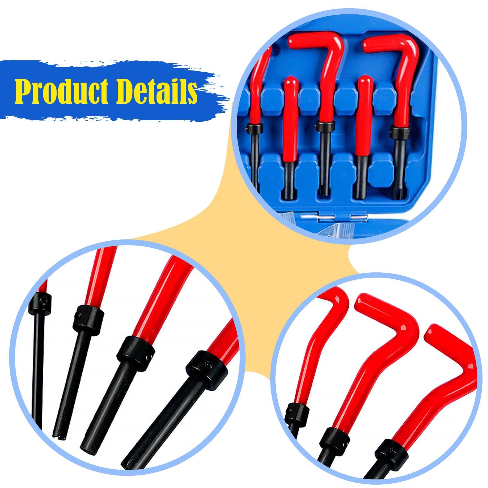 Kit metrico da 131 pezzi, inserti filettati per maschiatura M5 M6 M8, strumenti di installazione per la rottura, kit di riparazione