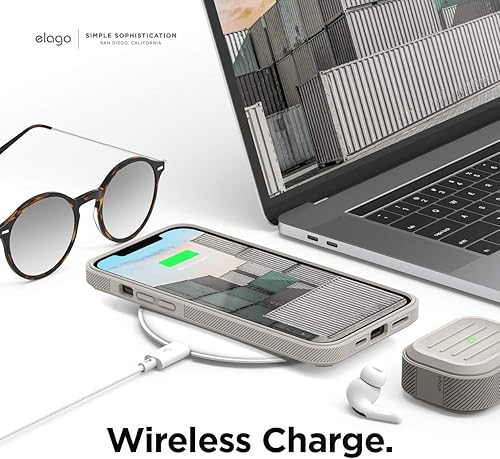Miniatura 7 de elago Funda protectora compatible con iPhone 12 Pro Max (piedra), diseño de absorción de golpes, TPU duradero, carga inalámbrica compatible patente