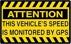 "Speed Monitored By GPS" Decal Sticker For Taxi, Truck, Bus (3.25" X 8") - Oracal Vinyl