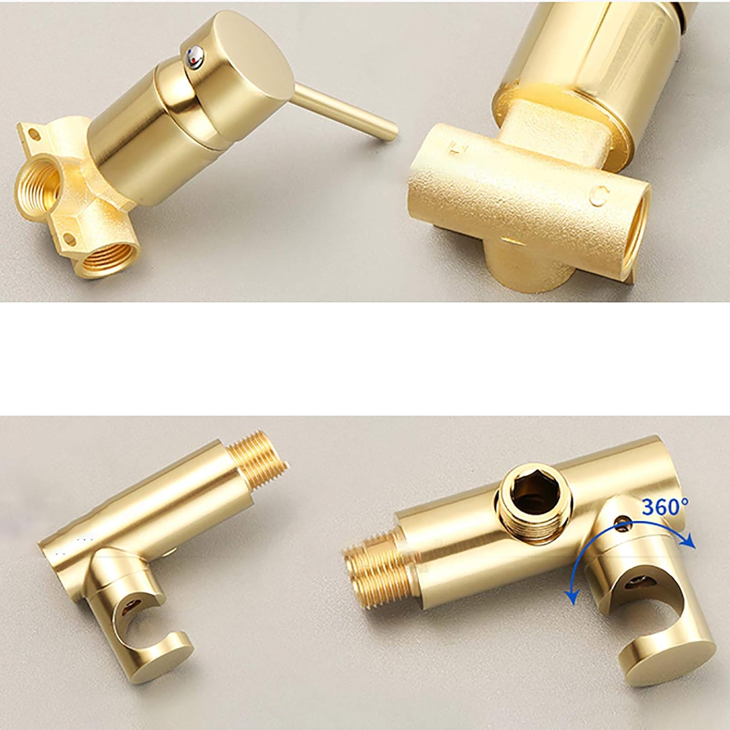 Handheld Bidet Sprayer for Toilet, Brushed Gold Wall Mounted Bathroom Cloth Diaper Sprayer Set with Cold and Hot Water, Brass Toilet Bidet Sprayer Kit for Personal Hygiene