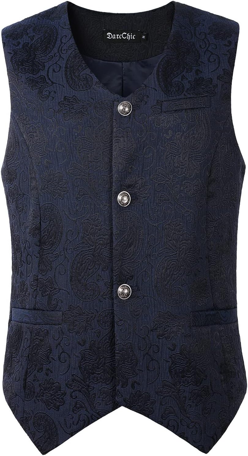 Mens Gothic Vest Waistcoat Steampunk Victorian