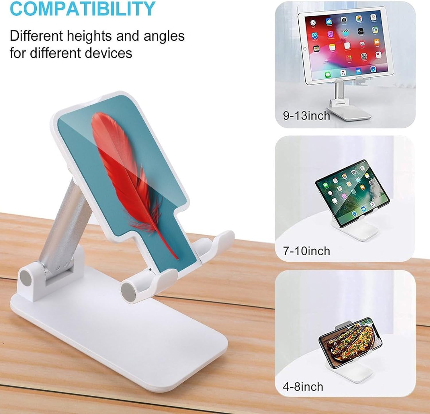 A Red Feather Foldable Phone Stand for Desk Taller Stand image 3
