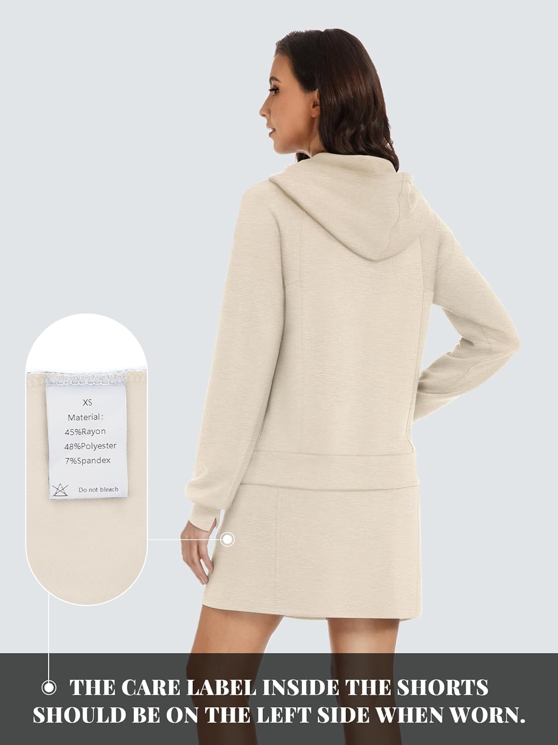 Casly Lamiit Women's 2 Piece Skort Set Athletic Tracksuit Short Tennis Skirt Zip Up Hooded Sweatshirt Active Outfits - Image 5