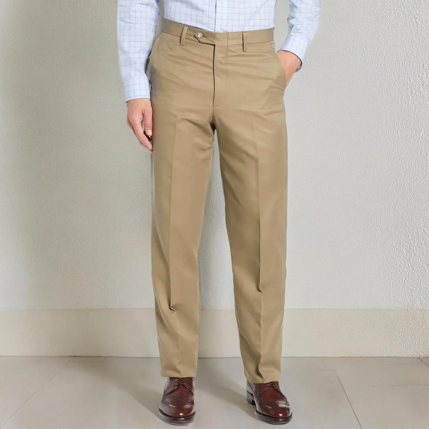 Men's Cozy Hidden Expandable Waist Dress Pants | Premium Stretch Texture Weave Work to Weekend Pants - Image 7