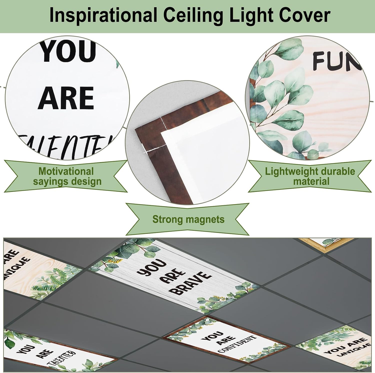 Glooglitter 12 Pcs Fluorescent Light Covers 4 x 2 ft Magnetic image 3