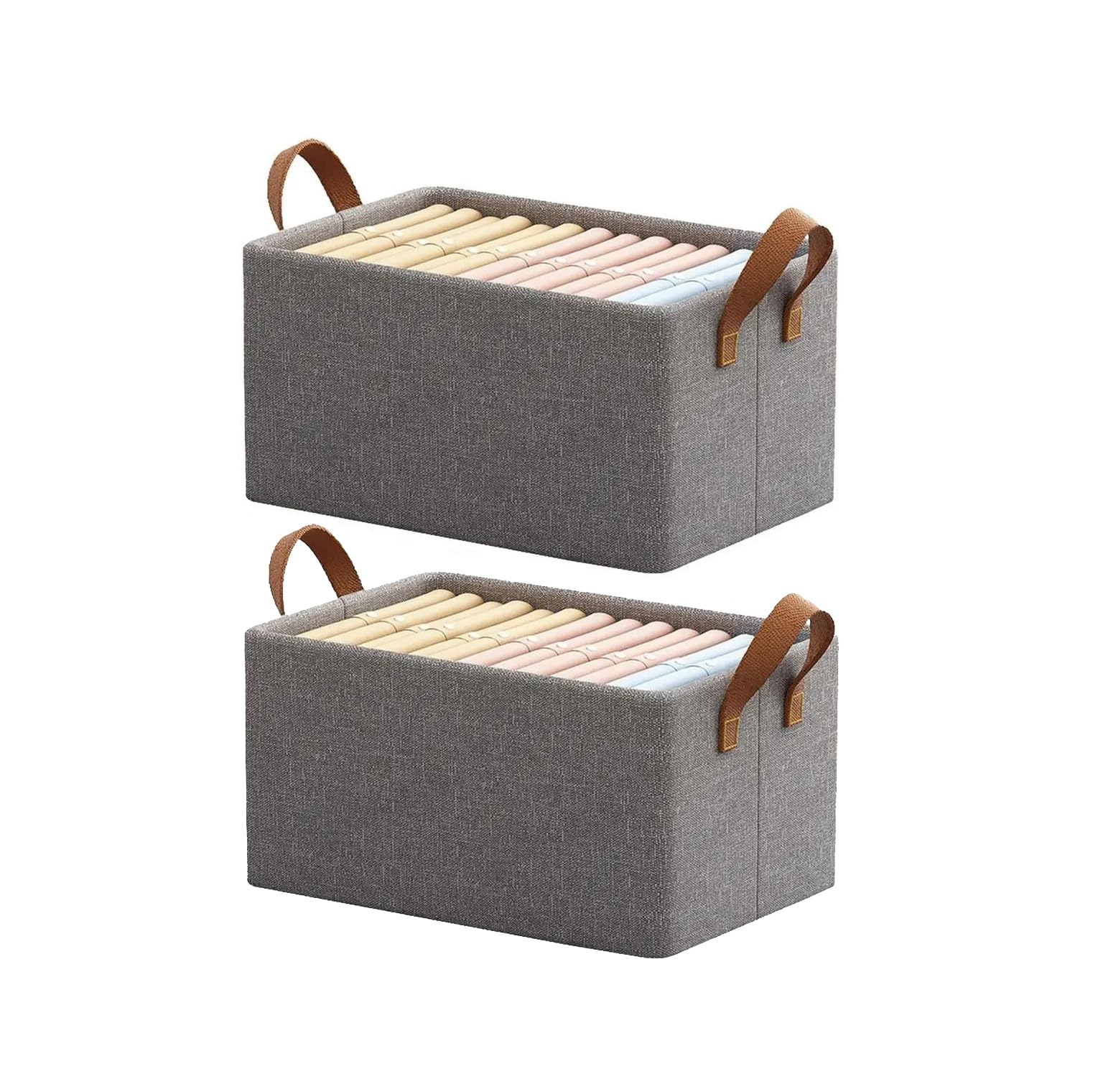 Foldable Wardrobe Organizer for Clothes Toys and Books Smart Space-Saving Storage Box for Efficient Organization Ideal for Closets (26 LTR STORAGE BASKET, PACK OF 2)