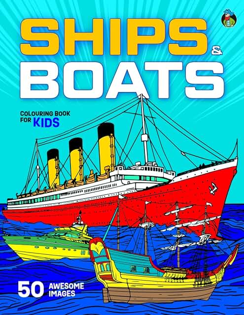 Ships and Boats Colouring Book for Kids cover image