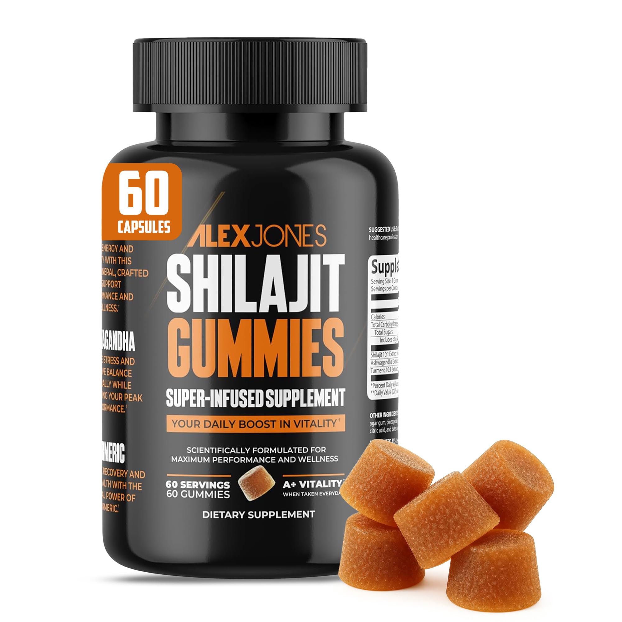 Amazon.com: Alex Jones Naturals Shilajit Gummies Men's Daily Energy & Stamina Booster Sharper Focus & Strength w/Ashwagandha for Men Cellular Energy & Performance Supplement 60 Count : Health & Household Amazon.com: Alex Jones Naturals Shilajit Gummies Men's Daily Energy & Stamina Booster Sharper Focus & Strength w/Ashwagandha for Men Cellular Energy & Performance Supplement 60 Count : Health & Household