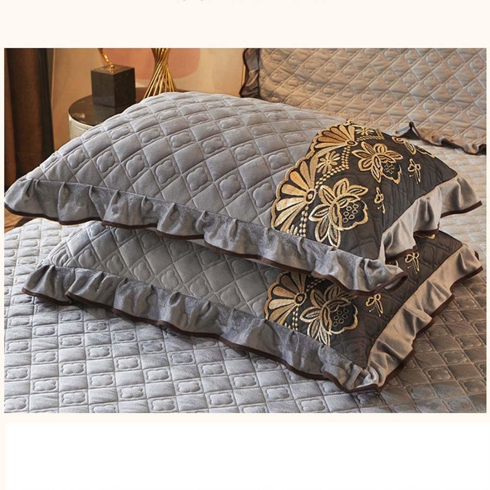 Bettdecke Set, Rüschen Tagesdecke, Bettüberwurf, Rüschenrock Tagesdecke, Bettrock Vollbett lang, Queen Size Bettlaken Set mit Bettrock(B,180x200CM/71x79in)
