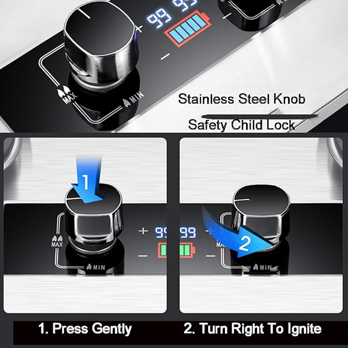 Estufa de Gas 2 Puestos 75 cm Empotrable miniatura 7