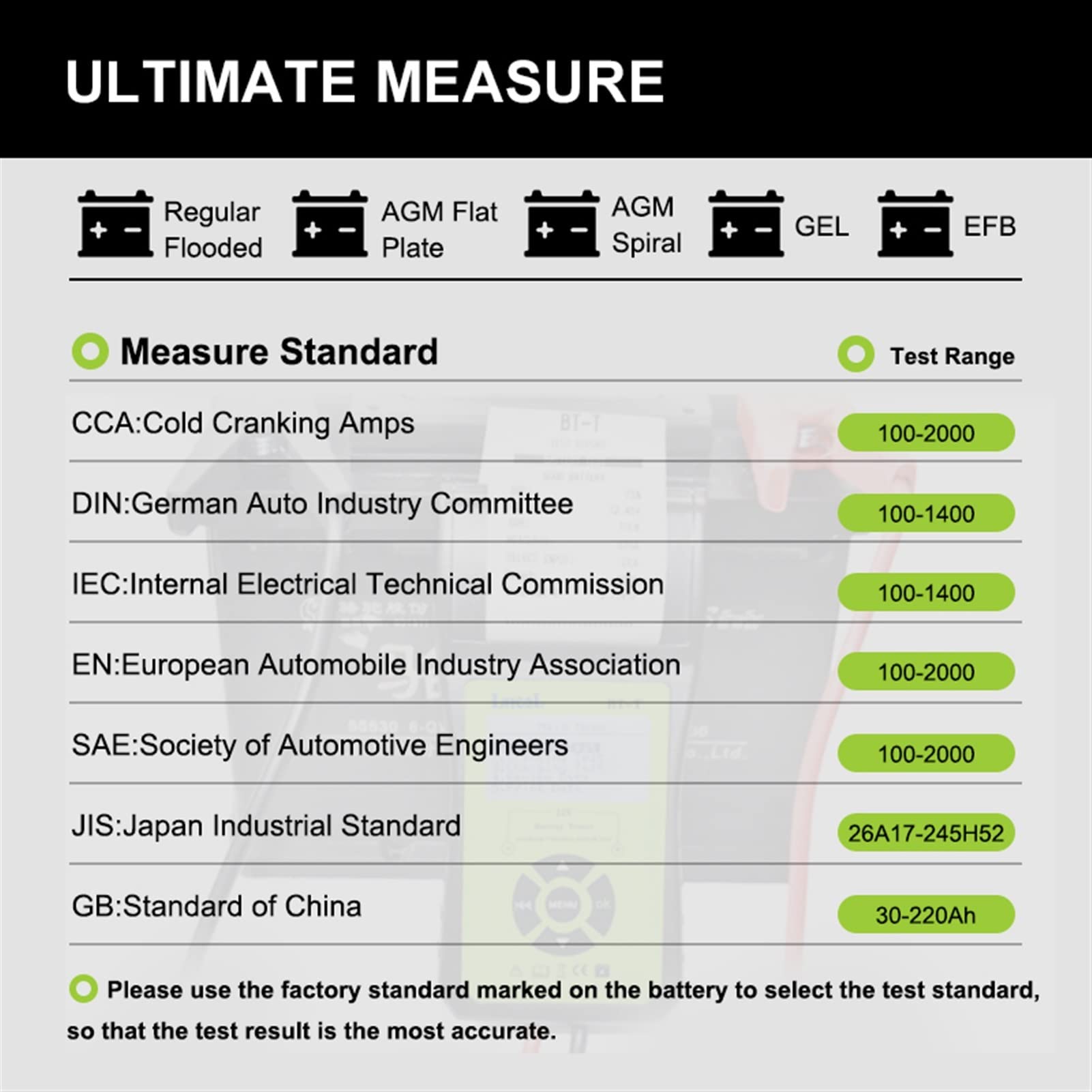 Tester della Batteria, Bt-T. Analizzatore del di batterie for for auto con stampante Multilanguage Automotive Power System Meter Diagnostico