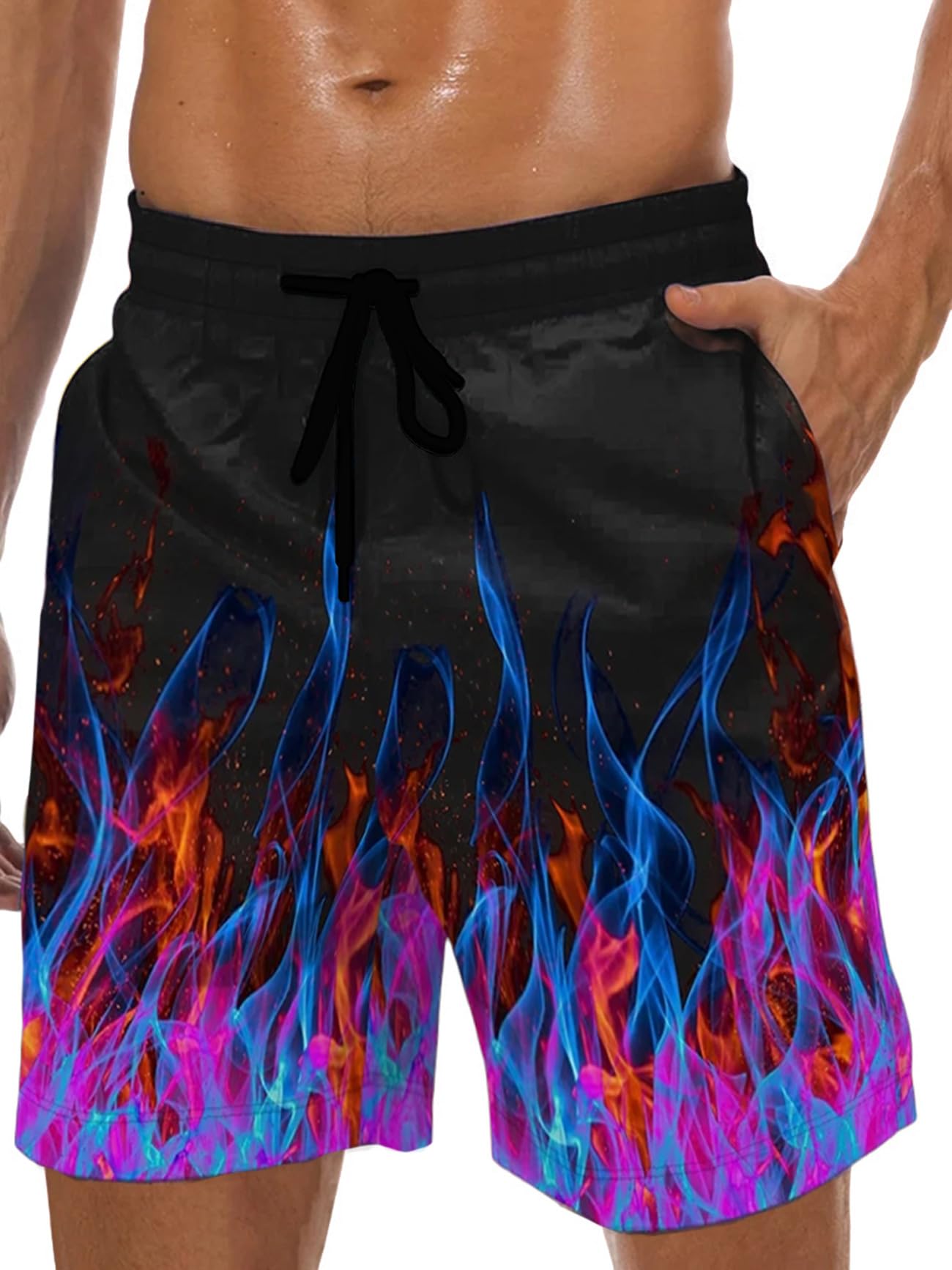 werfami Badehose Herren Lang Badeshorts Männer mit Innenhose Schwimmhosen Knielang Strandshorts Jungen Bademode für Herren Surfen Schnelltrocknend S-3XL