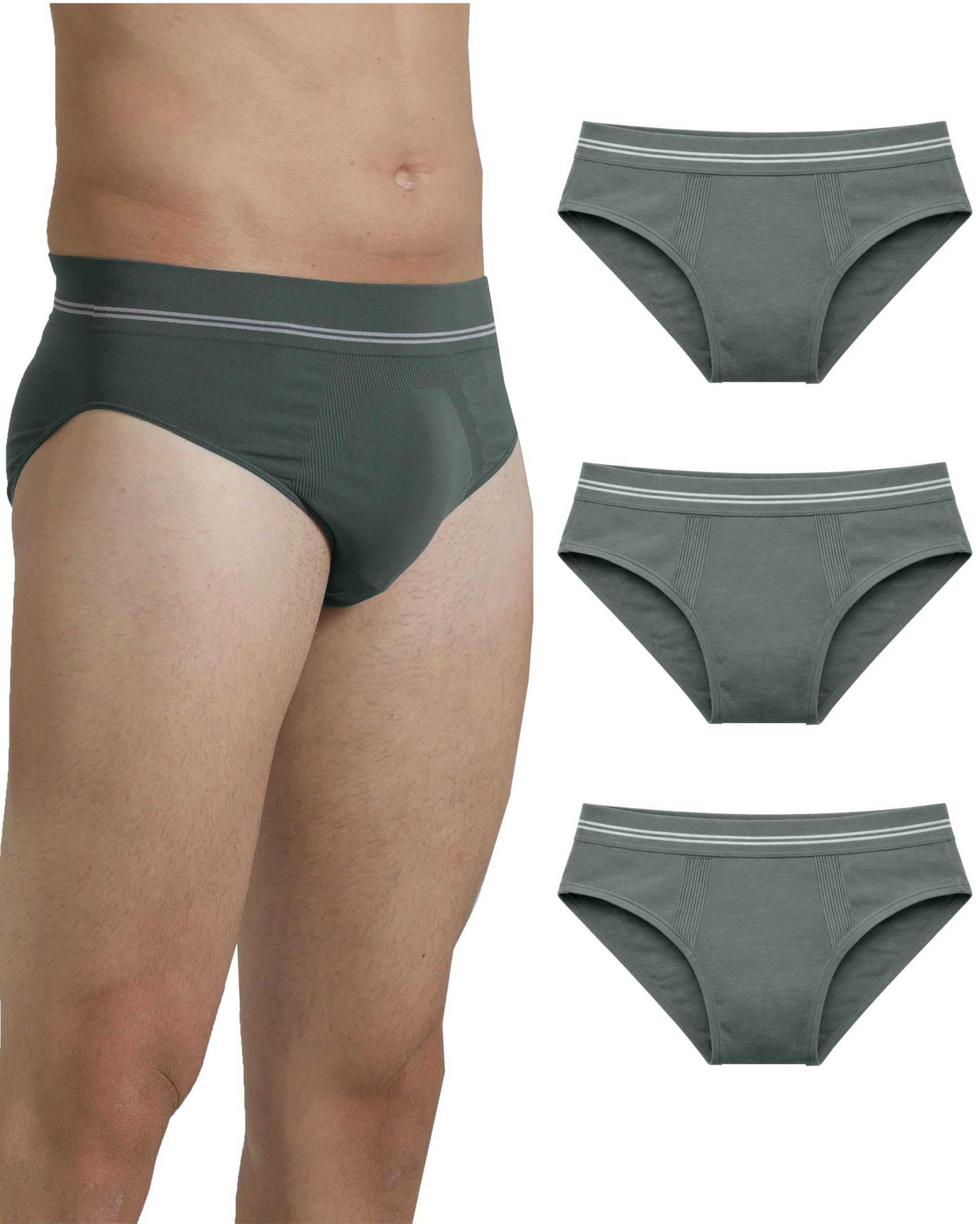 Risalti Men's Microfibre Briefs 3 Pcs - Breathable Underwear Softer Than Cotton, Seamless Activewear Slip - Made in Italy