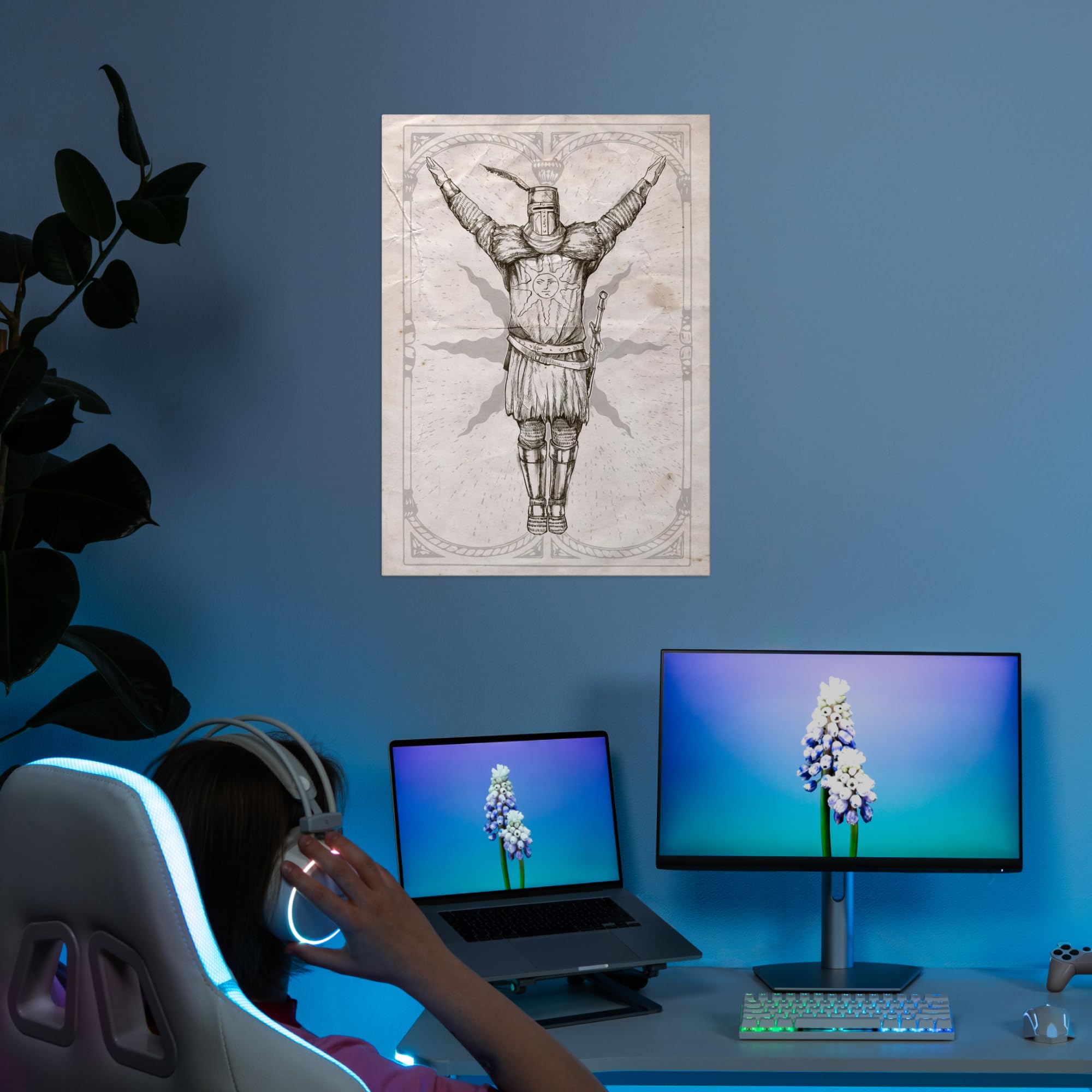 Displate - Poster in metallo – Wall Art – Dark Souls – Lordran – Praise the Sun – Dimensione M – 32 x 45 cm opaco