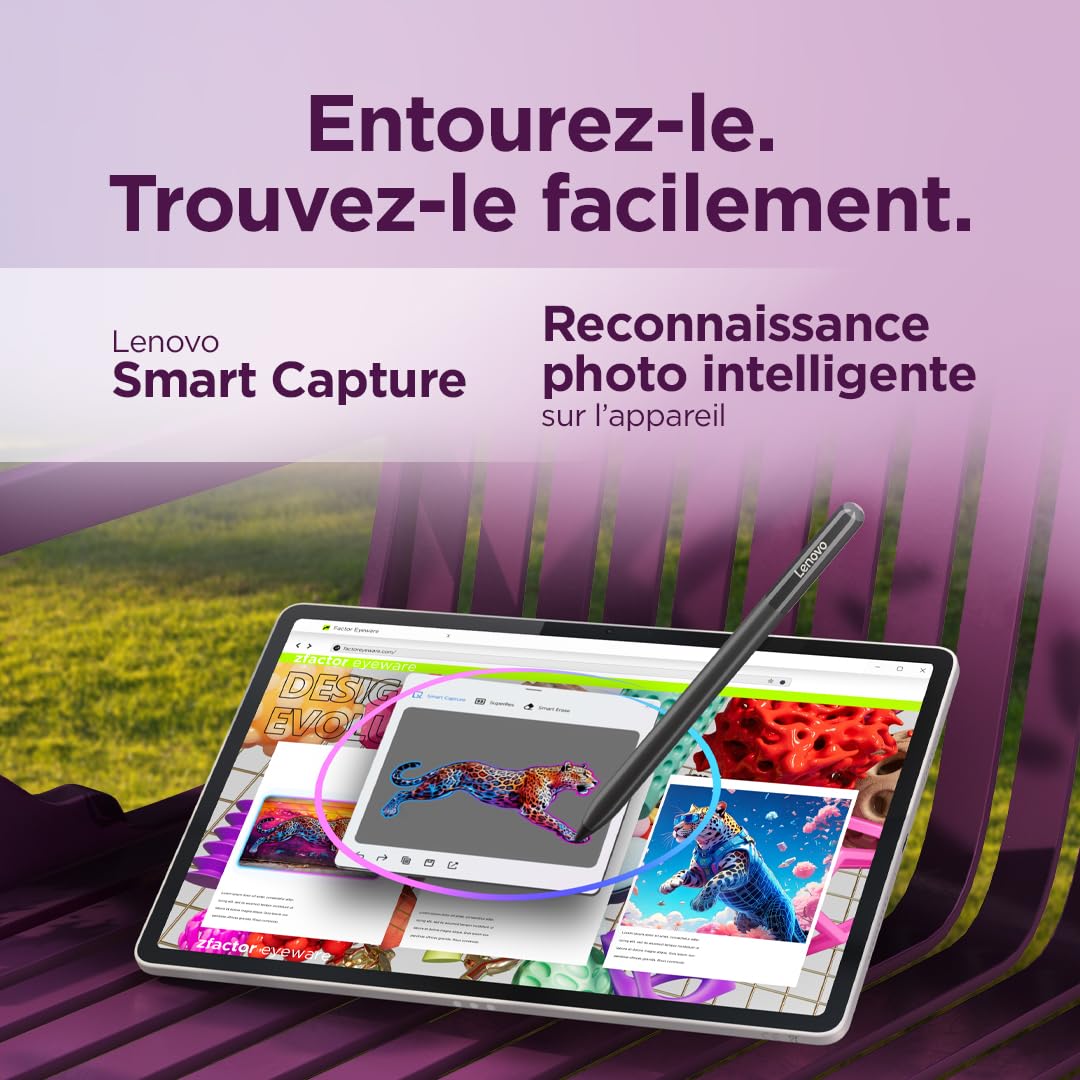 Lenovo Yoga Tab - Tablette Tactile 11.1'' 3.2K, 144Hz (Qualcomm Snapdragon 8 Gen 3 Mobile Platform, 6Coeurs, RAM 12Go, UFS 4.0 256Go, Android 15, Wifi7 + Bluetooth) Lenovo Tab Pen Pro - Seashell