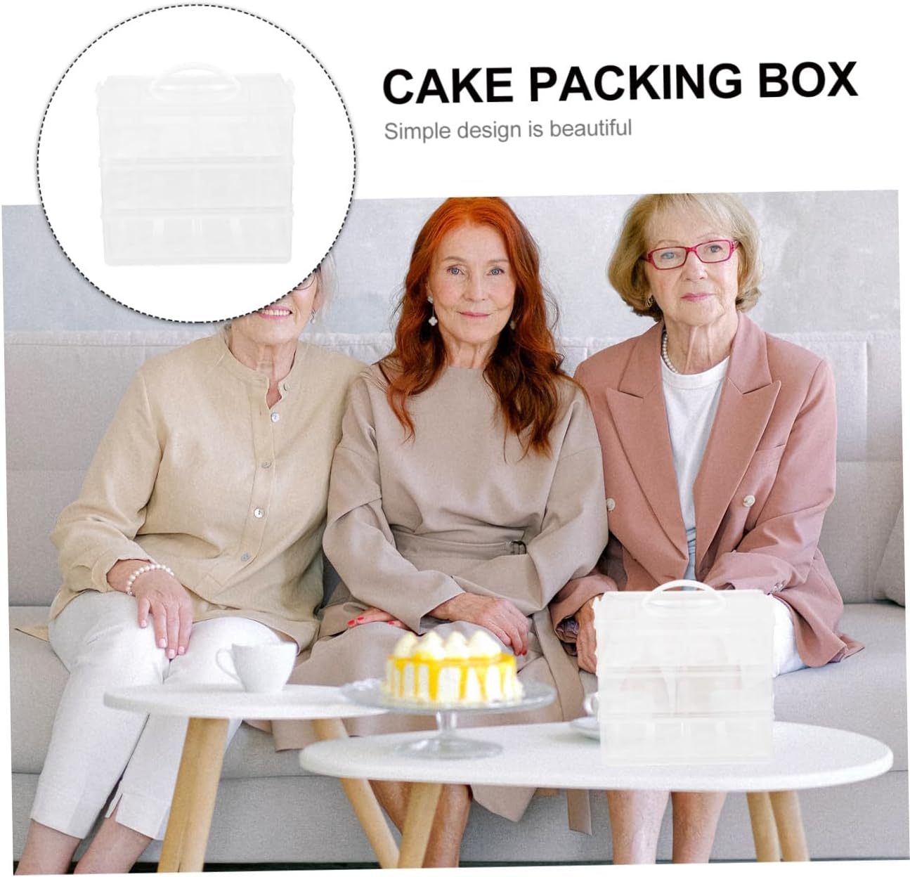 LIFKOME Cake Storage Box for Cupcake Cake Containers Handle Portable Dessert Carrier