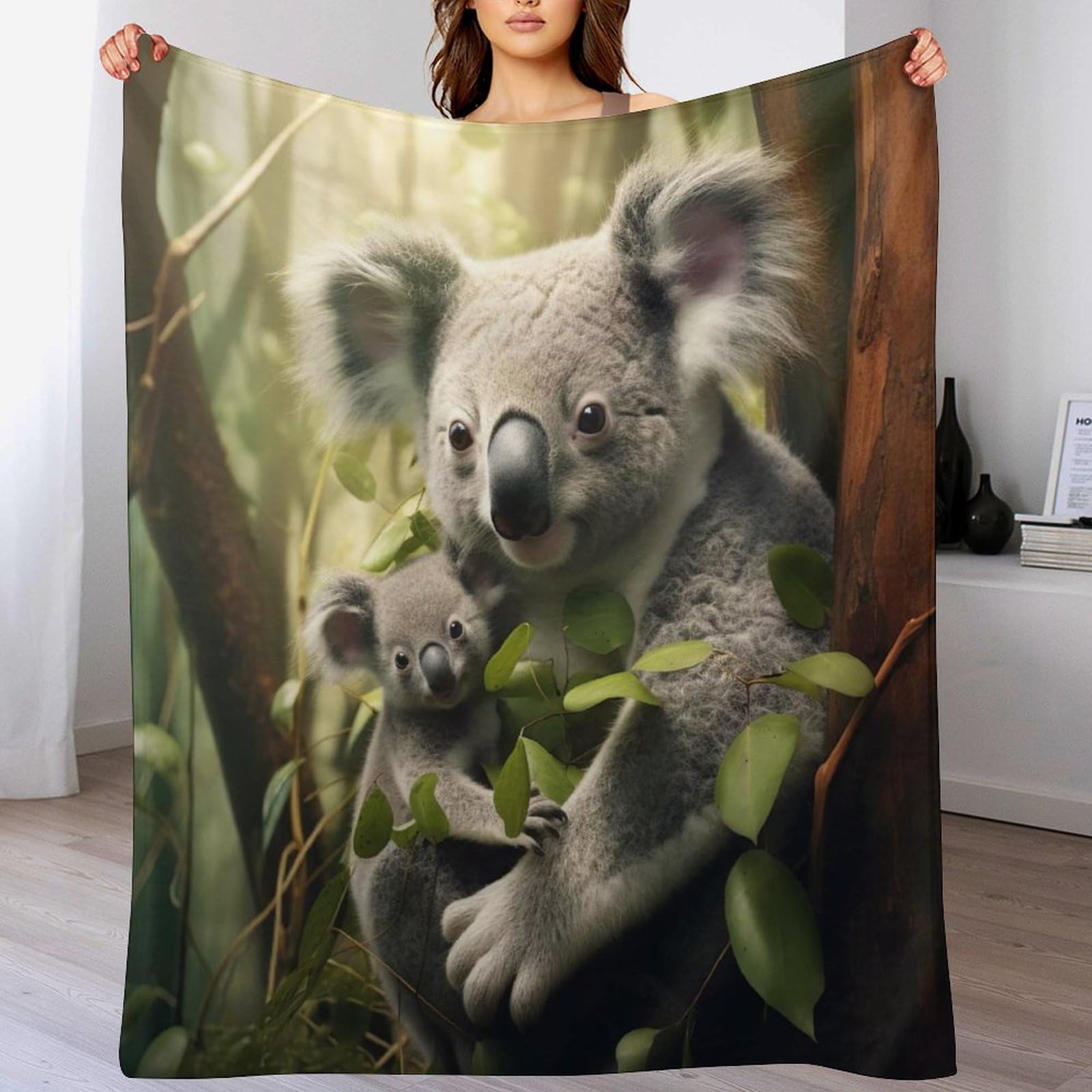 Couverture en flannel Koala ultra douce 130×180cm pour intérieur et camping