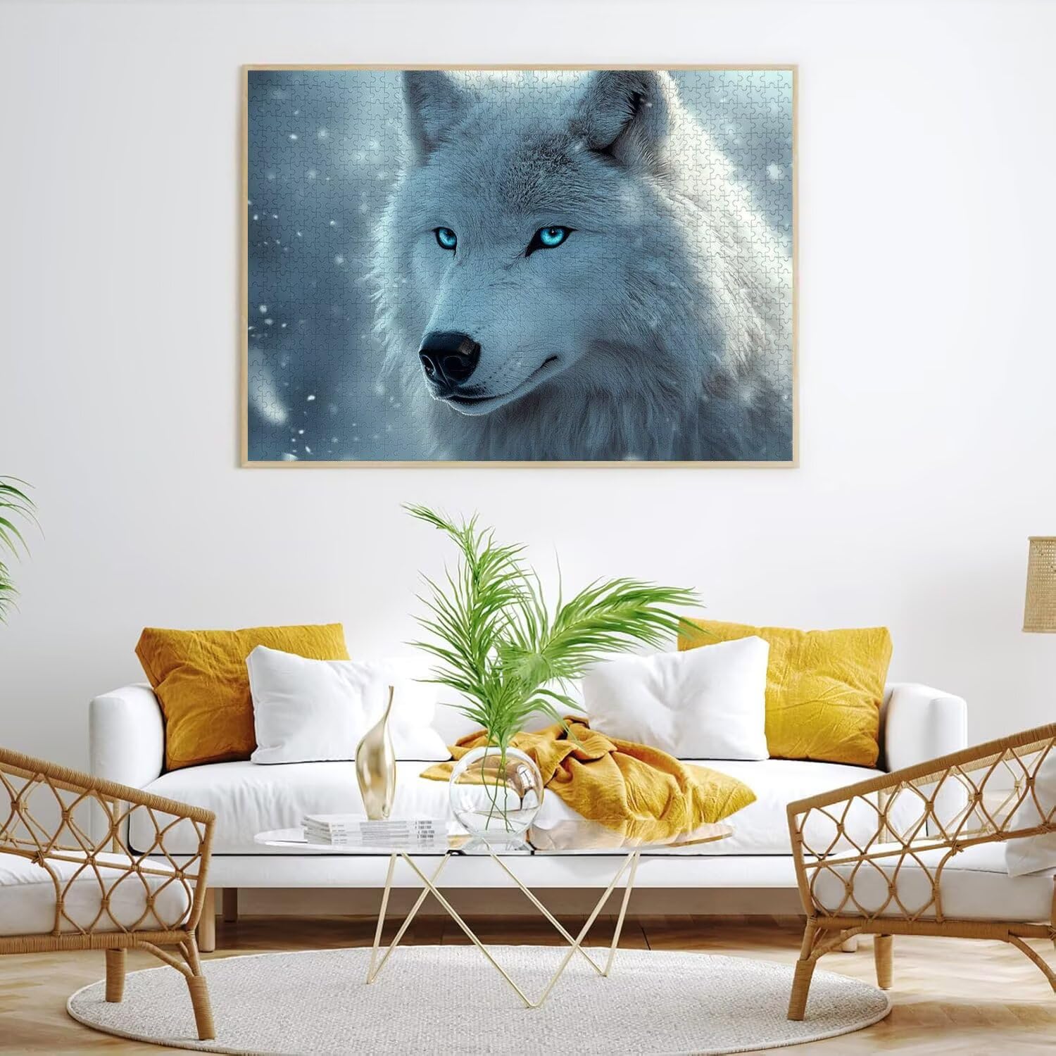 Puzzle 3000 elementów dla dorosłych, gry rodzinne, Wolf Snow, n-373
