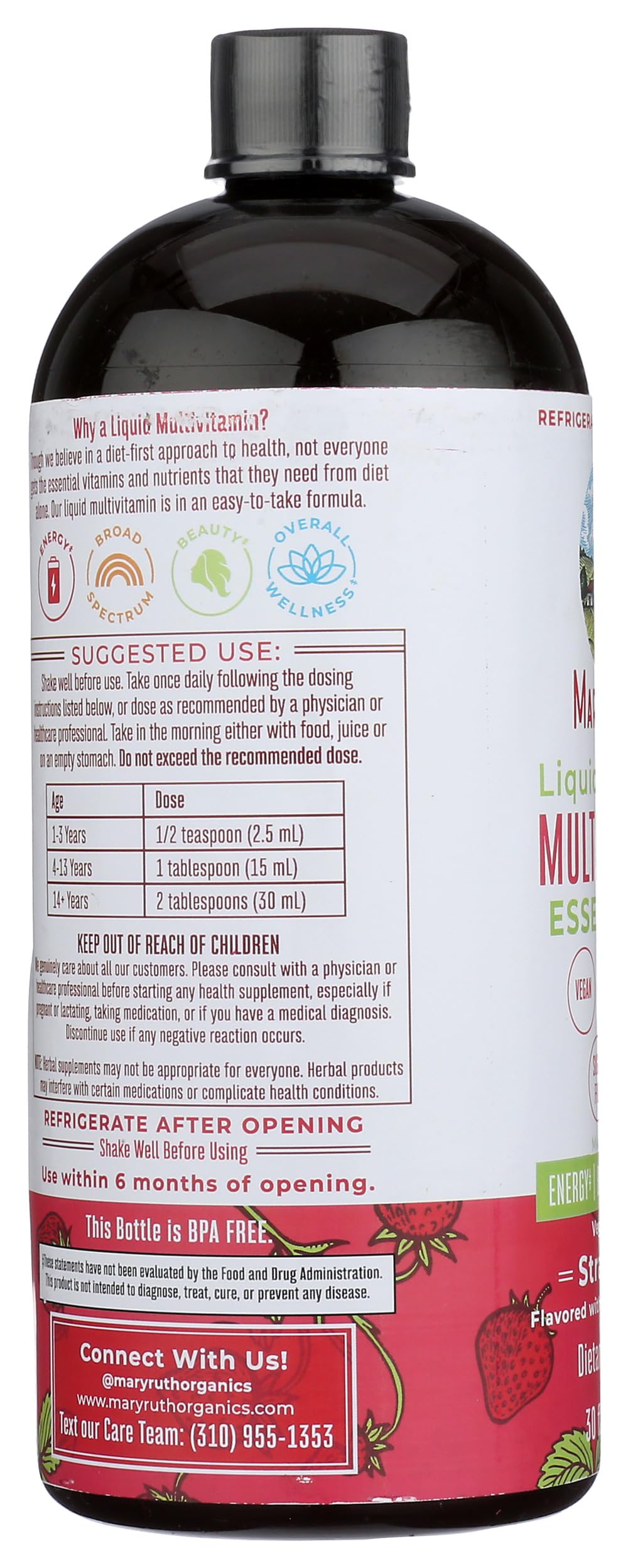 Mary Ruth's Strawberry Morning Liquid Multivitamin Essentials, 30 FZ