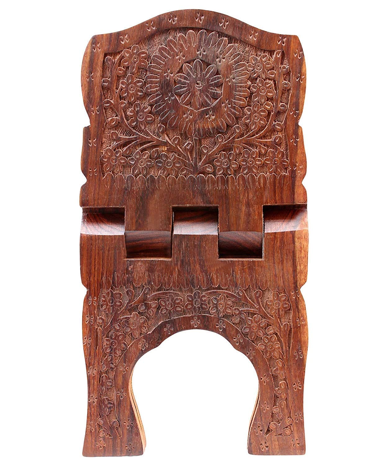 Wooden Hand Carved Rehal Holy Books Stand (Brown_13 Inch X 6 Inch)-picture-10