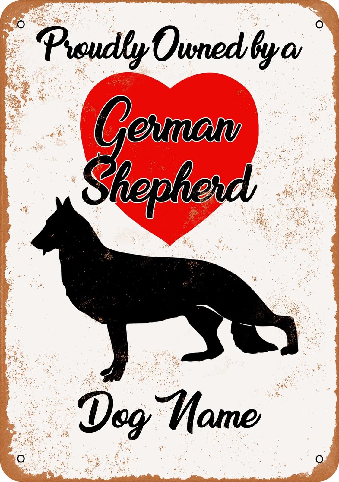 Miaomansenstore Metal Sign - Custom Dog Name - German Shepherd 2 - Vintage Look Home Decor