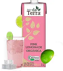 PODER DA TERRA - Limonada Orgânica com Framboesa - Bebida Natural, Sem Conservantes, Sem Glúten - Ingredientes Naturais - 1L