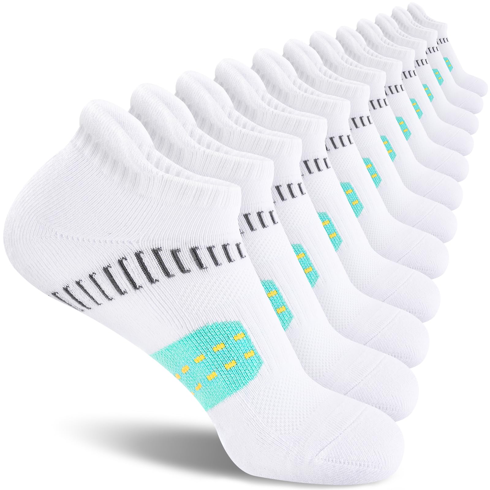 Calzini Sportive Donna da Running con Supporto Imbottito Calze Basse Traspiranti per Sneakers 6 Paia